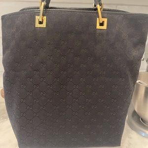 Authentic Gucci Tote Black and Gold
